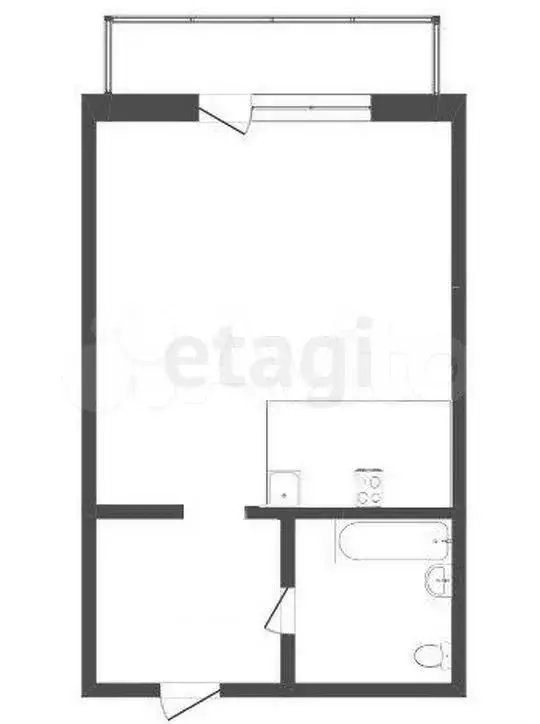 Квартира-студия, 24,7 м, 3/5 эт. - Фото 0
