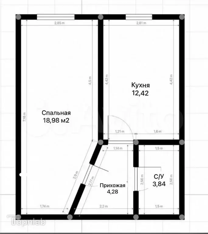 1-к. квартира, 41,5 м, 3/7 эт. - Фото 0