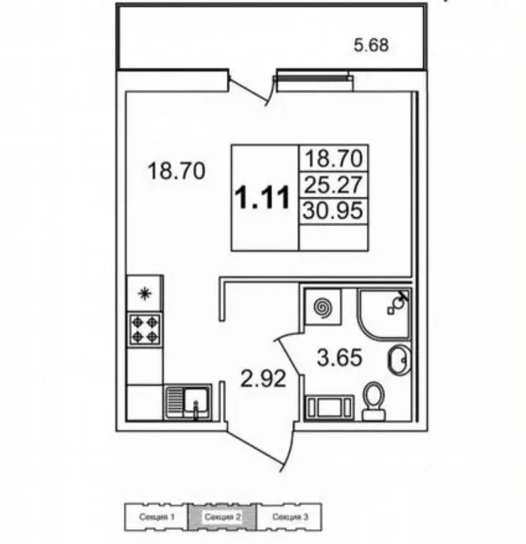 Квартира, студия, 31 м - Фото 0