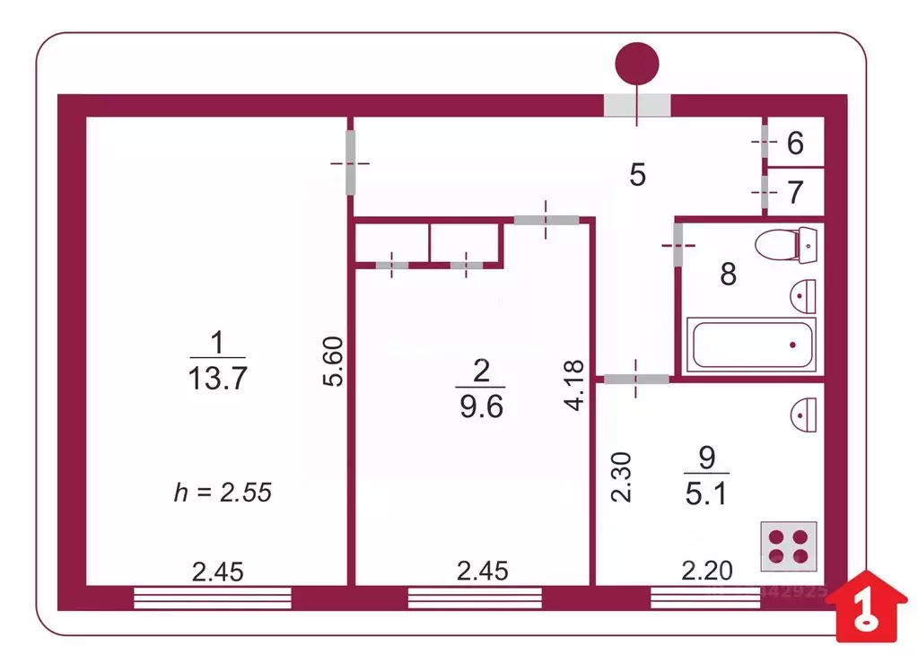 2-к кв. Омская область, Омск Заозерный мкр, просп. Менделеева, 14 ... - Фото 2