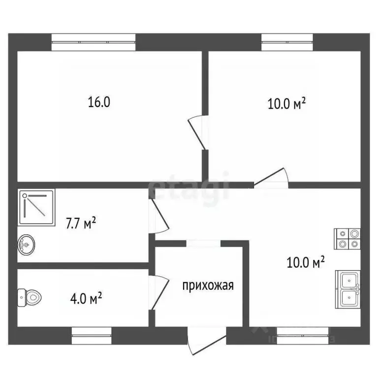 2-к кв. Псковская область, Псков Лесная ул., 15 (47.7 м) - Фото 1