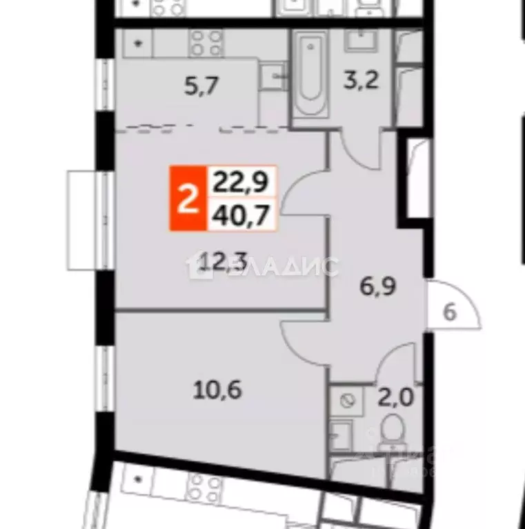 2-к кв. Московская область, Ленинский городской округ, пос. Развилка ... - Фото 2