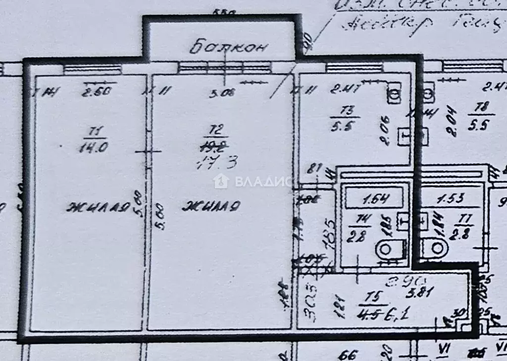 2-к кв. Калининградская область, Калининград ул. 1812 года, 77 (46.0 ... - Фото 2