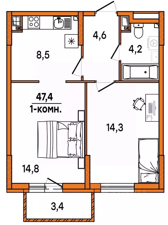 1-к кв. Ульяновская область, Ульяновск Киндяковка мкр, Заря жилой ... - Фото 1