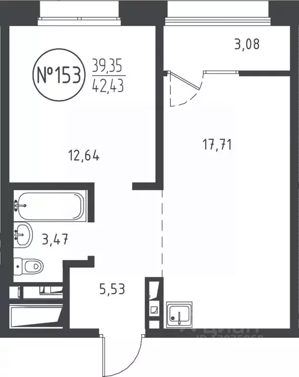 1-к кв. Иркутская область, Иркутск ул. Эдуарда Дьяконова, 11 (42.43 м) - Фото 0