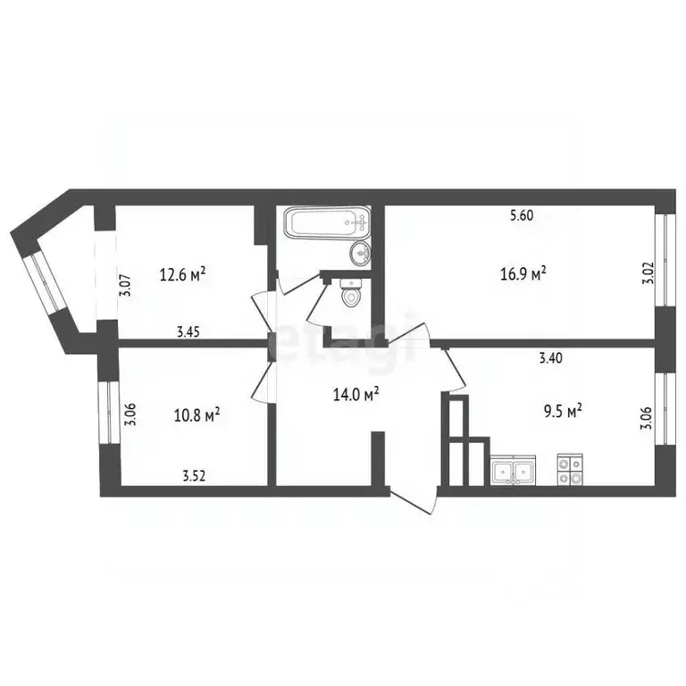 3-к кв. Камчатский край, Елизово ул. Завойко, 81 (68.3 м) - Фото 2