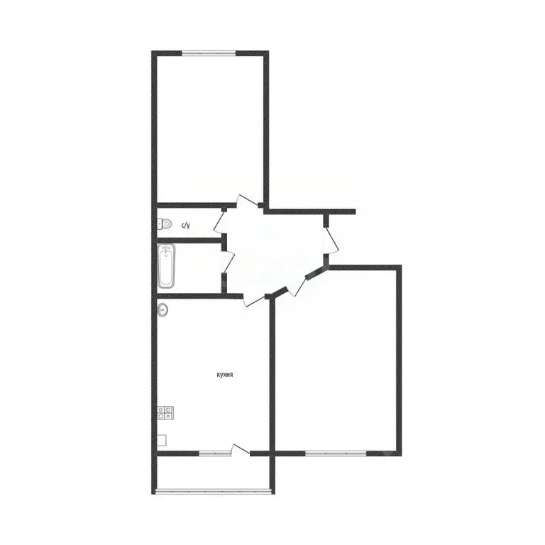 2-к кв. Курская область, Железногорск ул. Никитина, 4 (45.6 м) - Фото 2