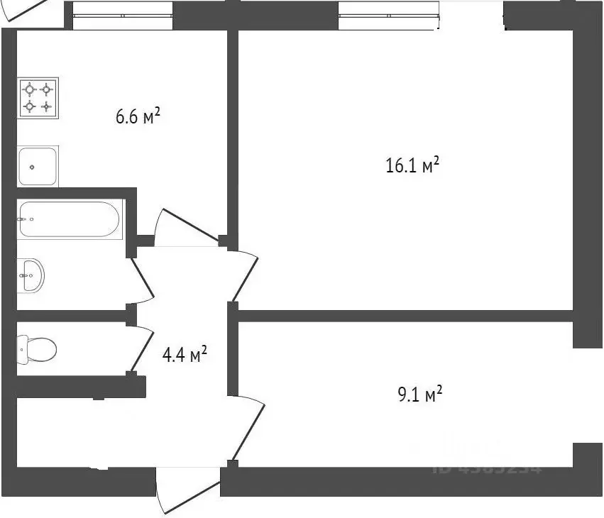 2-к кв. Красноярский край, Красноярск ул. Сергея Лазо, 4 (42.1 м) - Фото 2