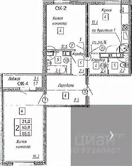 2-к кв. Воронежская область, Воронеж ул. Шидловского, 28 (65.5 м) - Фото 0