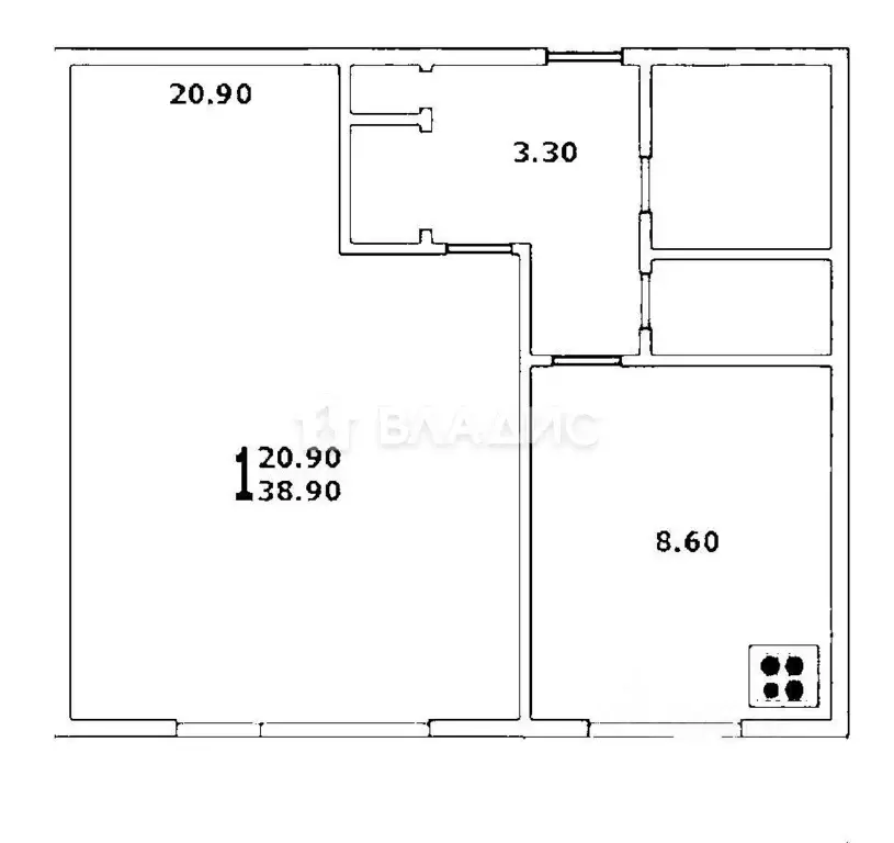 1-к кв. Москва Загорьевский проезд, 7К2 (39.0 м) - Фото 2