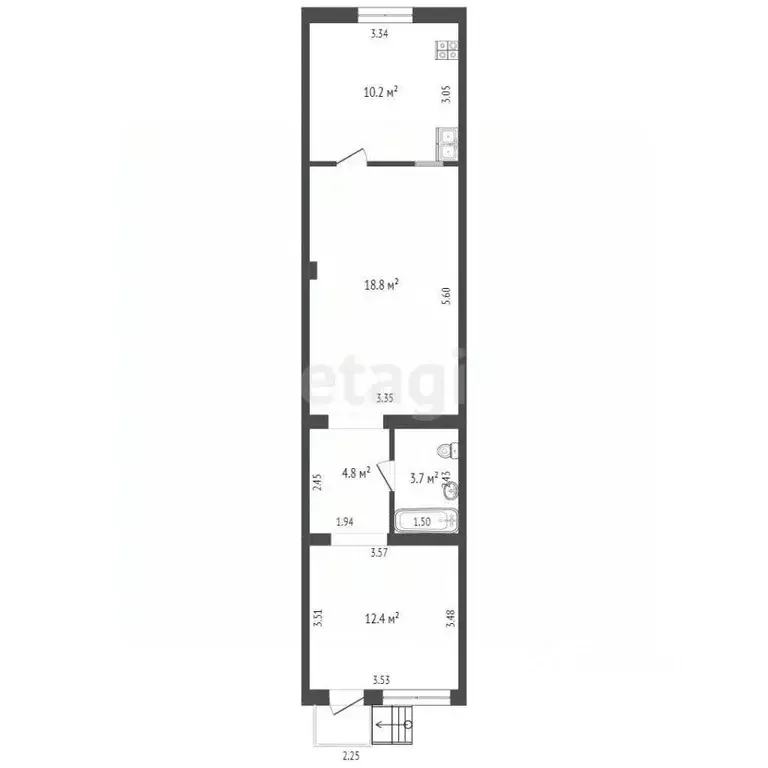 2-к кв. Ростовская область, Ростов-на-Дону пос. Орджоникидзе, ул. ... - Фото 1