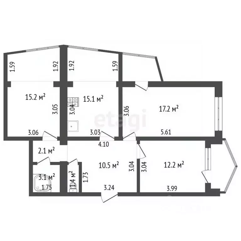3-к кв. Крым, Ялта ул. Блюхера, 48А (76.8 м) - Фото 2