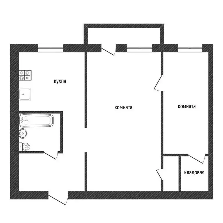 2-комнатная квартира: Кириши, улица Мира, 27 (41.3 м) - Фото 1