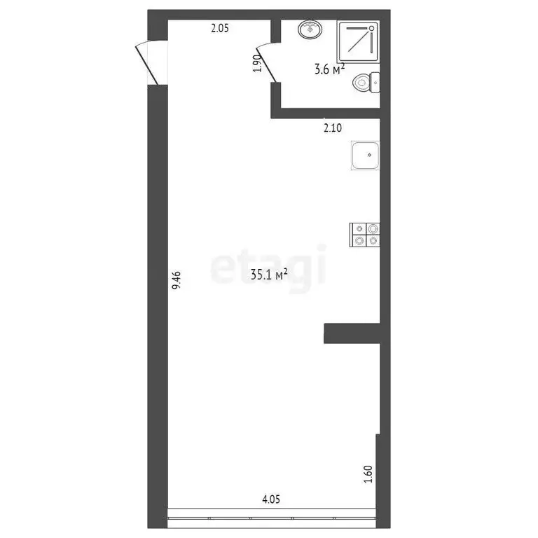 1-комнатная квартира: Севастополь, улица Челюскинцев, 49/4 (38.7 м) - Фото 0