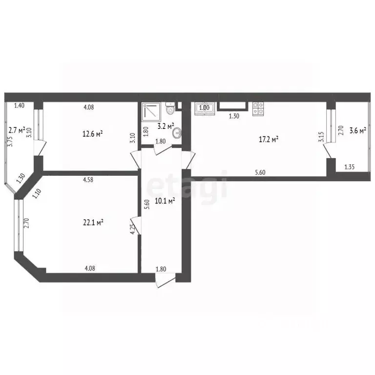 2-к кв. Краснодарский край, Анапа ул. Самбурова, 258 (69.7 м) - Фото 1