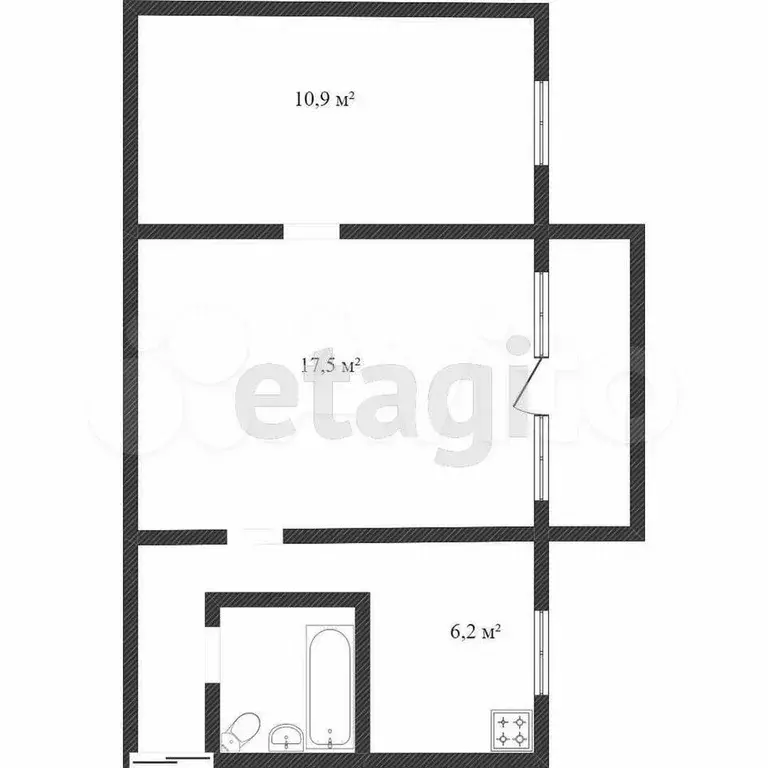 2-к. квартира, 44,3 м, 4/4 эт. - Фото 0