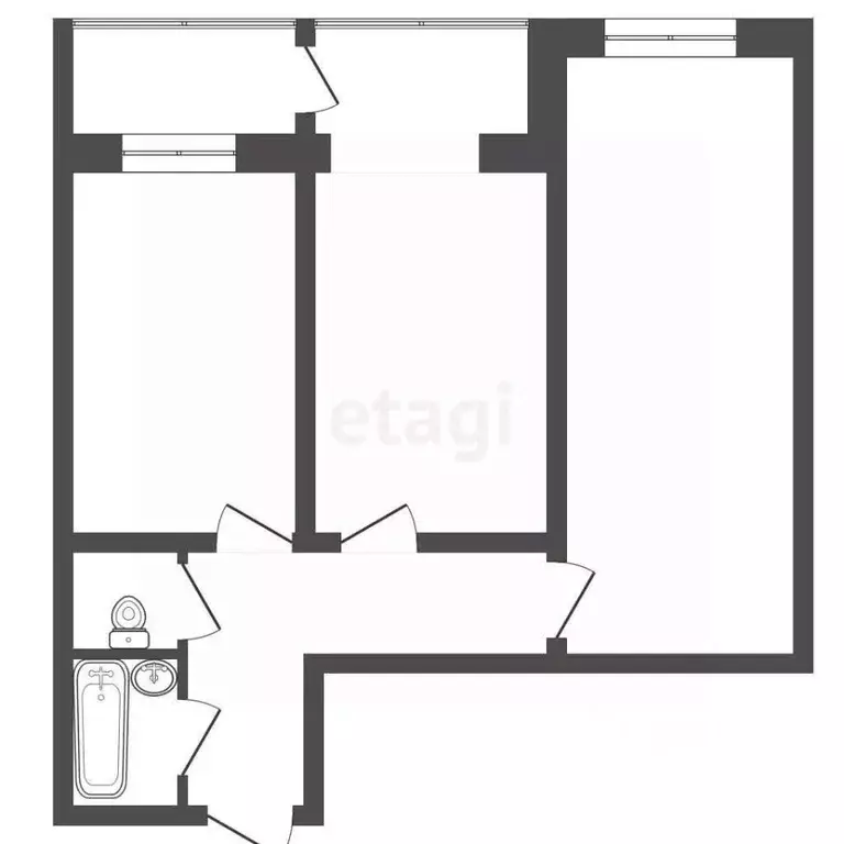 2-к кв. Ростовская область, Батайск Индустриальная ул., 1Б (52.0 м) - Фото 2