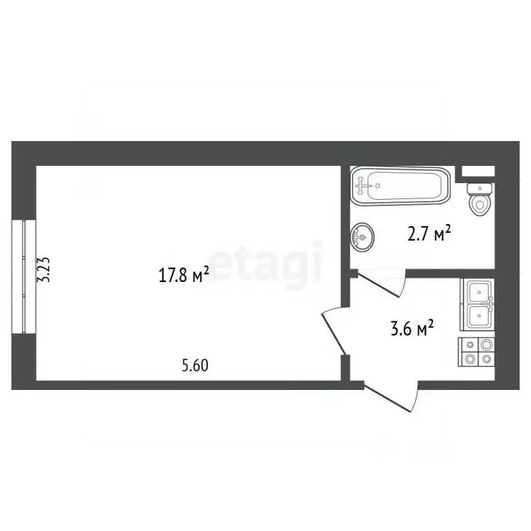 1-к кв. Крым, Евпатория ул. Конституции, 32 (24.3 м) - Фото 1