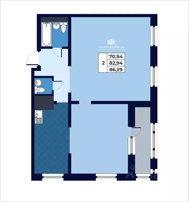 Свободной планировки кв. Камчатский край, Петропавловск-Камчатский ... - Фото 1