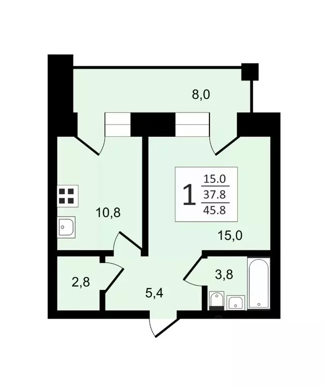 1-к кв. Владимирская область, Владимир ул. Лакина, 2Г (45.8 м) - Фото 1