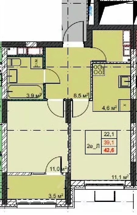 2-к кв. Приморский край, Владивосток Бам мкр,  (42.6 м) - Фото 1