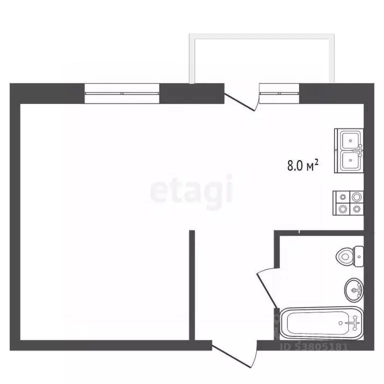 Студия Ростовская область, Таганрог Карантинная ул., 50 (24.0 м) - Фото 2