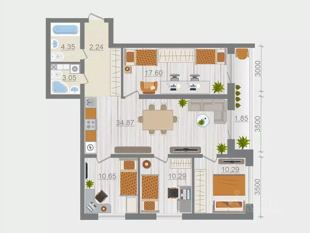 4-к кв. Ленинградская область, Ломоносовский район, Горбунковское ... - Фото 1