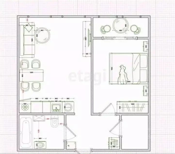 2-к кв. Тульская область, Тула ул. Федора Смирнова, 2к1 (40.0 м) - Фото 1