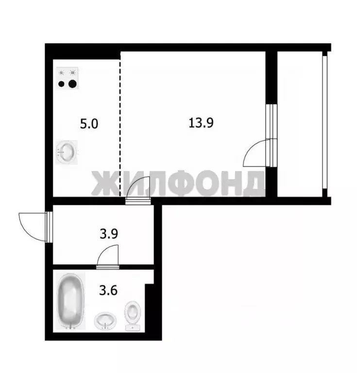 Квартира, студия, 26.4 м - Фото 0