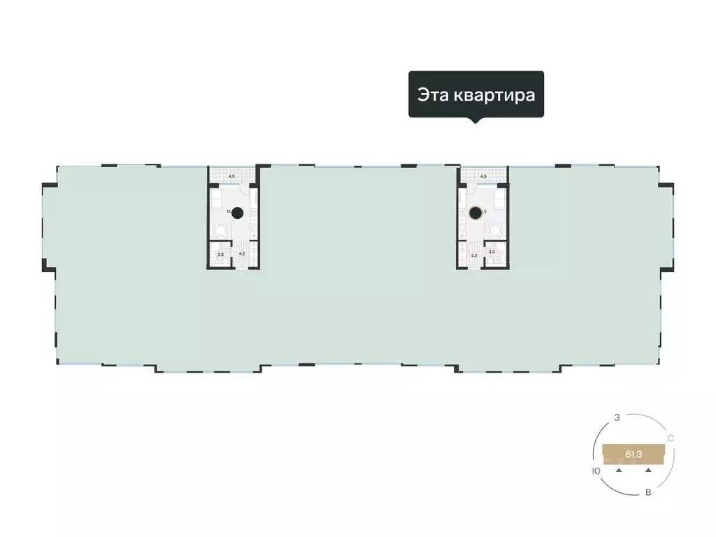 Студия Тюменская область, Тюмень Ямская ул., 159с1/15 (25.24 м) - Фото 1