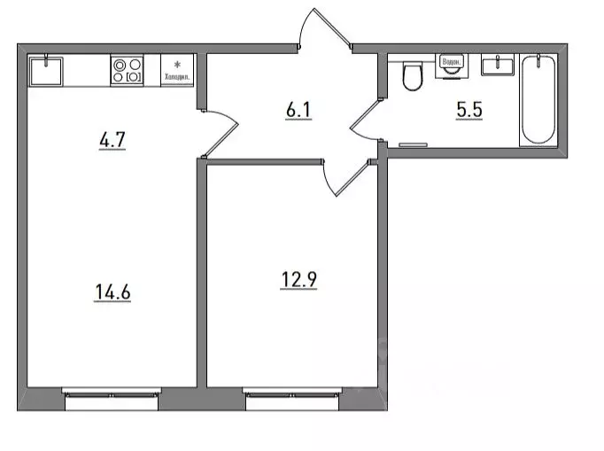 2-к кв. Кировская область, Киров ул. Чистопрудненская, 13А (43.8 м) - Фото 1