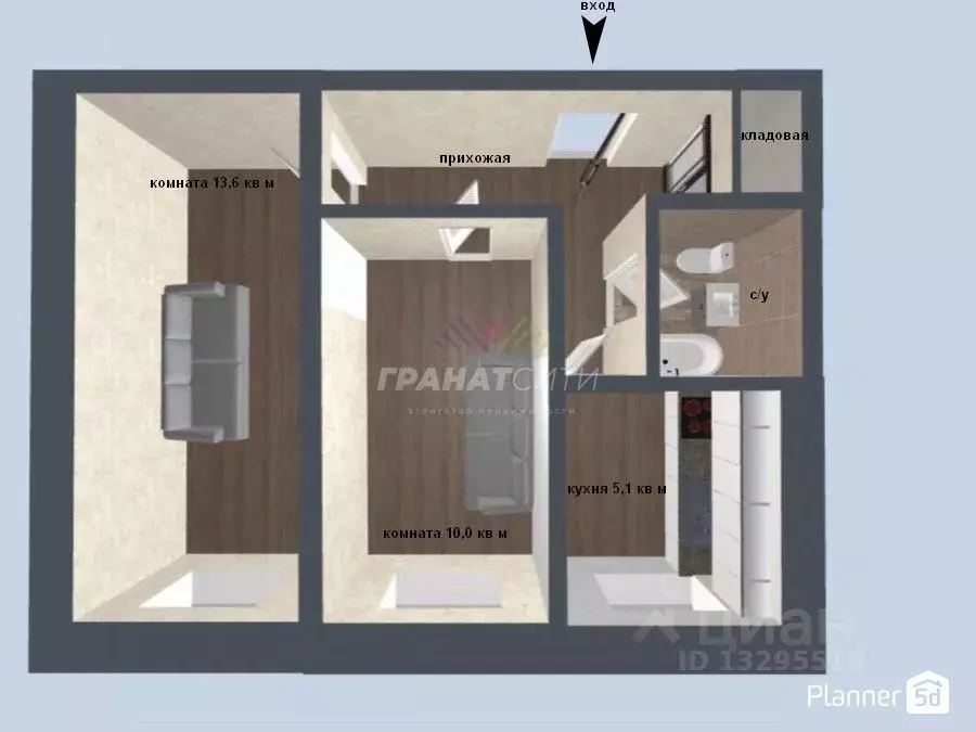 2-к кв. Омская область, Омск Звездная ул., 2Д (39.8 м) - Фото 2