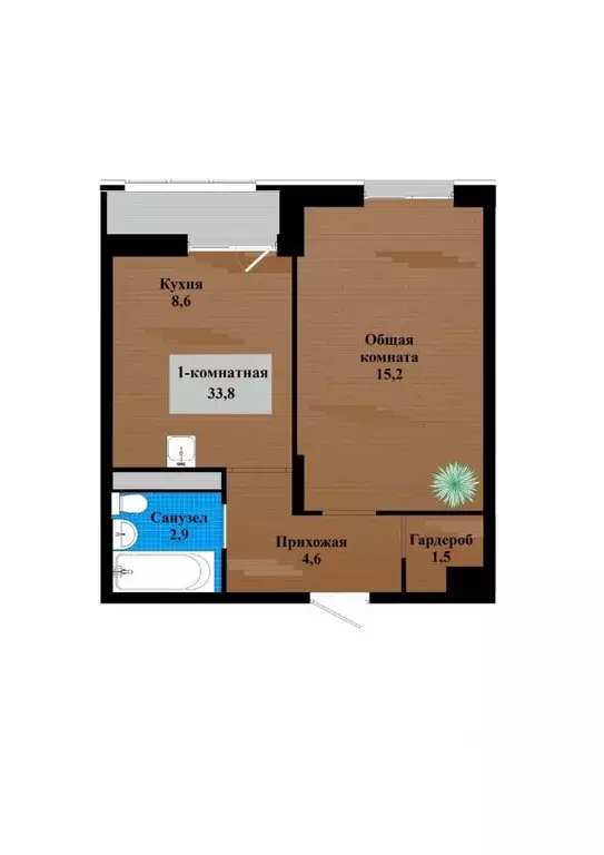 1-к кв. Забайкальский край, Чита просп. Маршала Жукова (33.7 м) - Фото 1