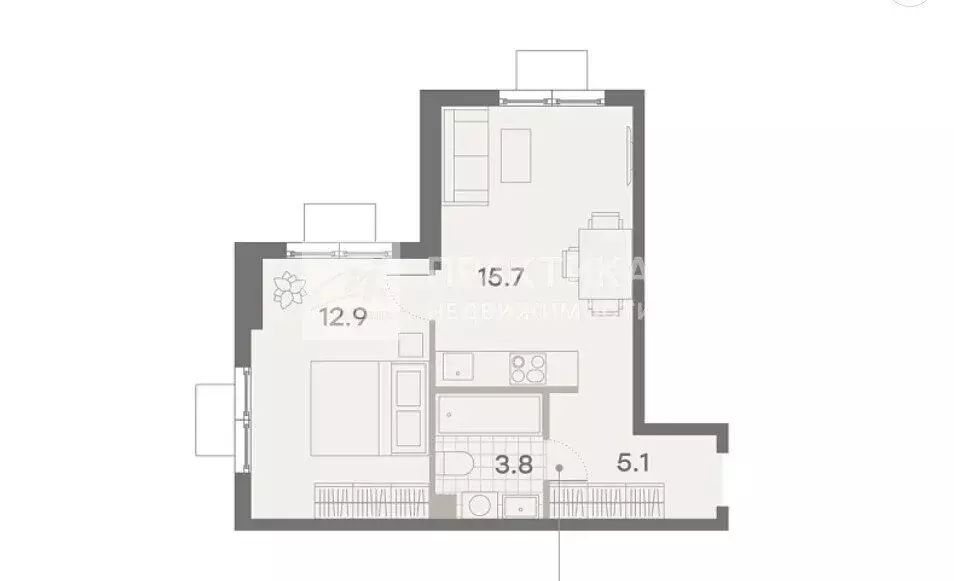1-комнатная квартира: Москва, ЖК Парксайд, 4 (37.5 м) - Фото 0