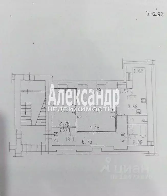 2-к кв. Санкт-Петербург Днепропетровская ул., 59 (77.0 м) - Фото 2