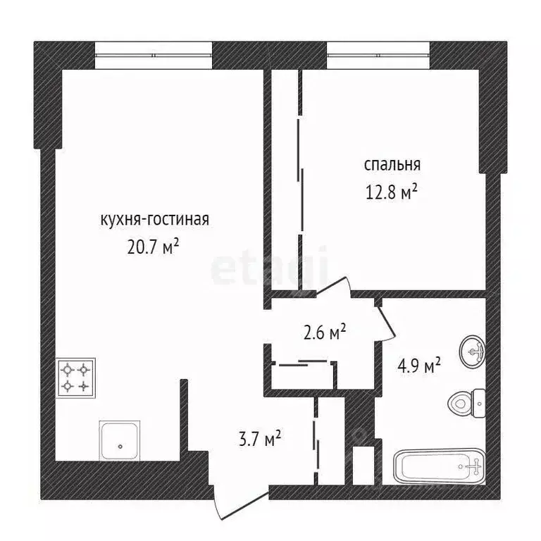 2-к кв. Красноярский край, Красноярск ул. Петра Подзолкова, 15Бк3 ... - Фото 2