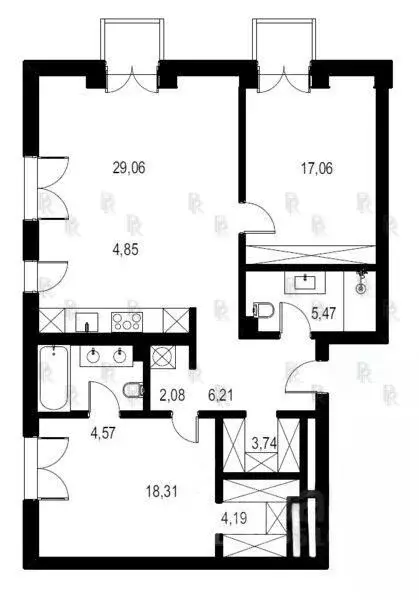 3-к кв. Москва Лаки жилой квартал,  (97.0 м) - Фото 1