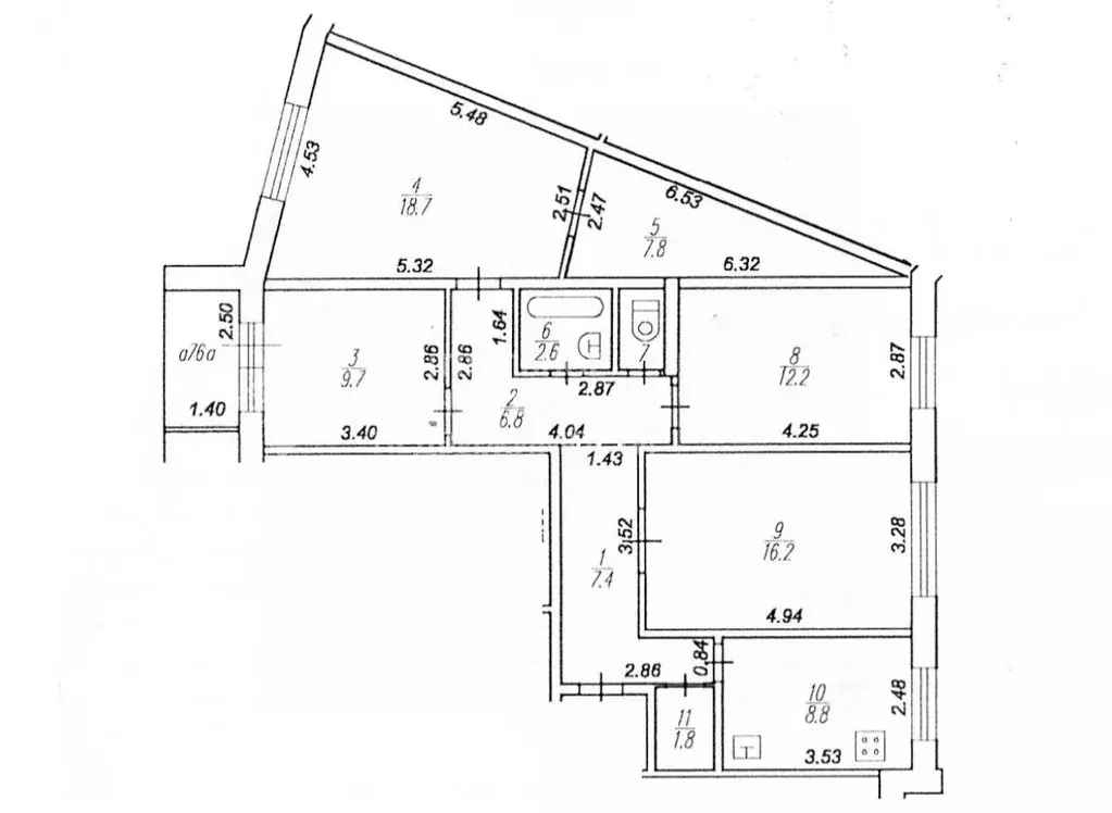 4-к кв. Рязанская область, Рязань ул. Бирюзова, 30 (93.3 м) - Фото 1