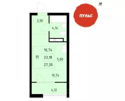 Студия Архангельская область, Архангельск Первомайская ул., 5 (27.3 м) - Фото 0