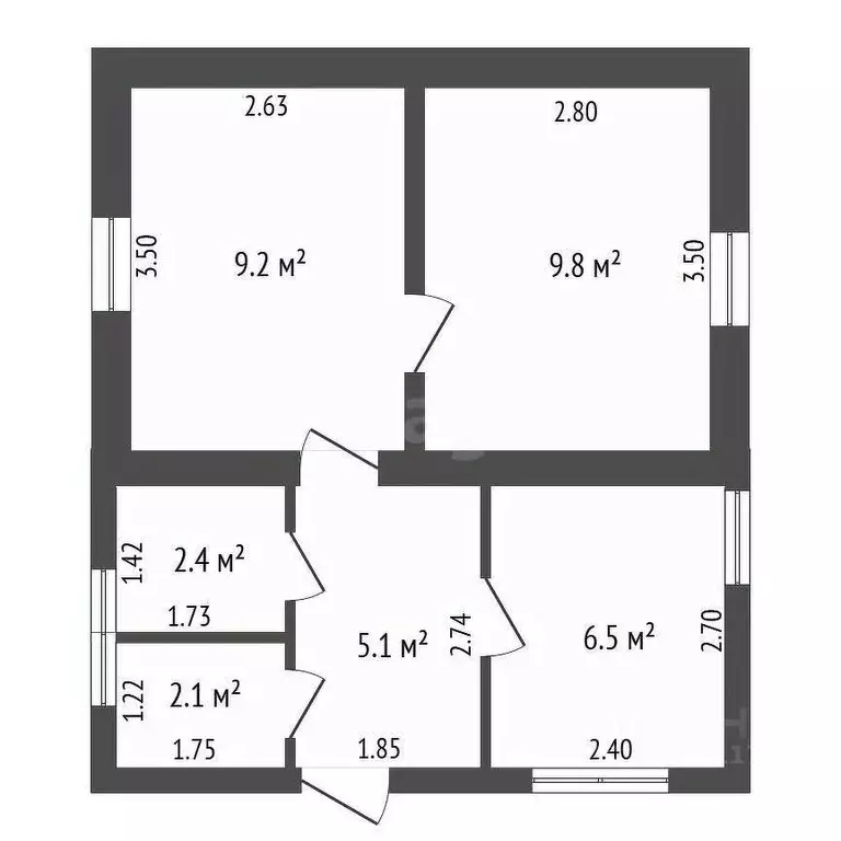 Дом в Крым, Бахчисарай ул. Ракитского, 7В (39 м) - Фото 1