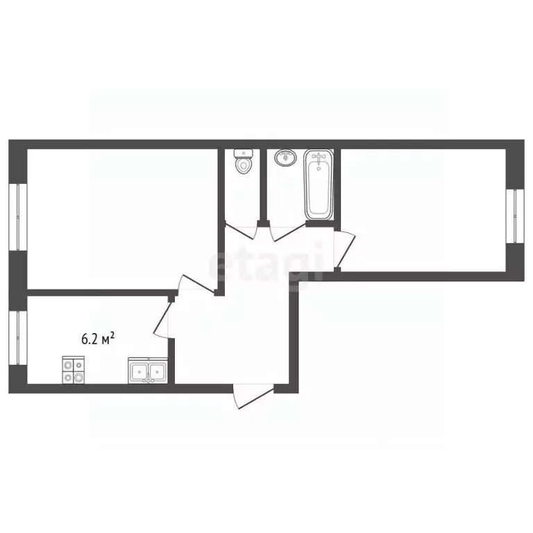 2-к кв. Татарстан, Набережные Челны 2-й комплекс, 11 (43.2 м) - Фото 2