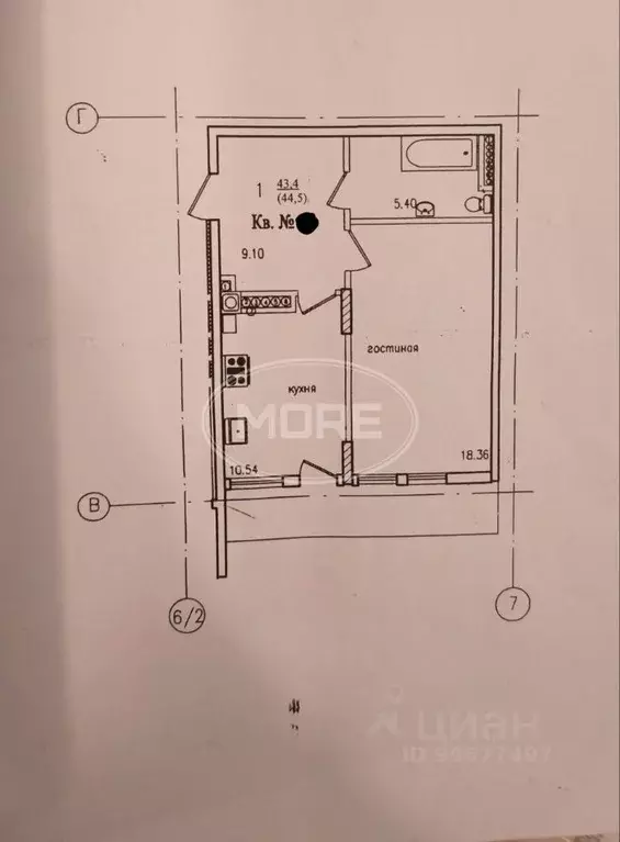 Студия Калининградская область, Калининград ул. Дмитрия Донского, 20 ... - Фото 2
