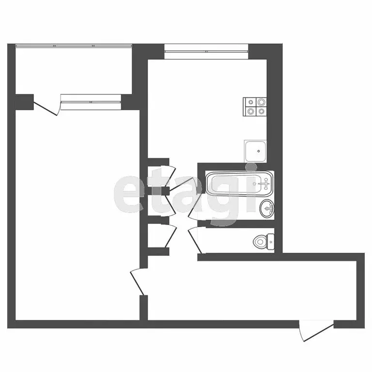 1-комнатная квартира: Саранск, Севастопольская улица, 84 (34 м) - Фото 0