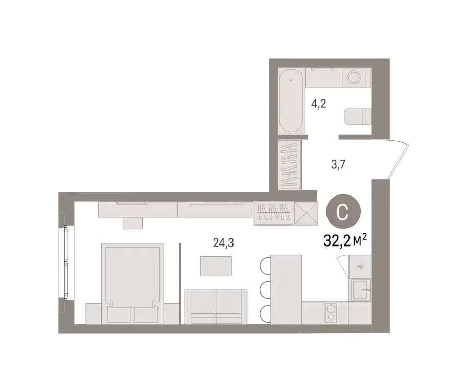 Квартира-студия: Екатеринбург, жилой район Юго-Западный, жилой ... - Фото 2