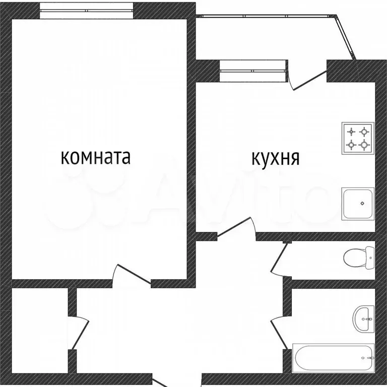 1-к. квартира, 43 м, 3/5 эт. - Фото 0