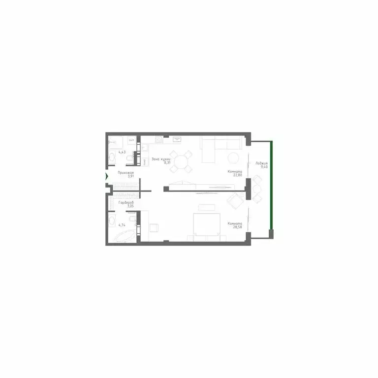 2-комнатная квартира: Алушта, Парковая улица, 7 (85.22 м) - Фото 1