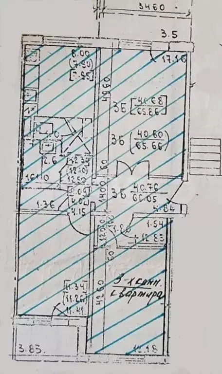 3-к. квартира, 70 м, 4/5 эт. - Фото 0