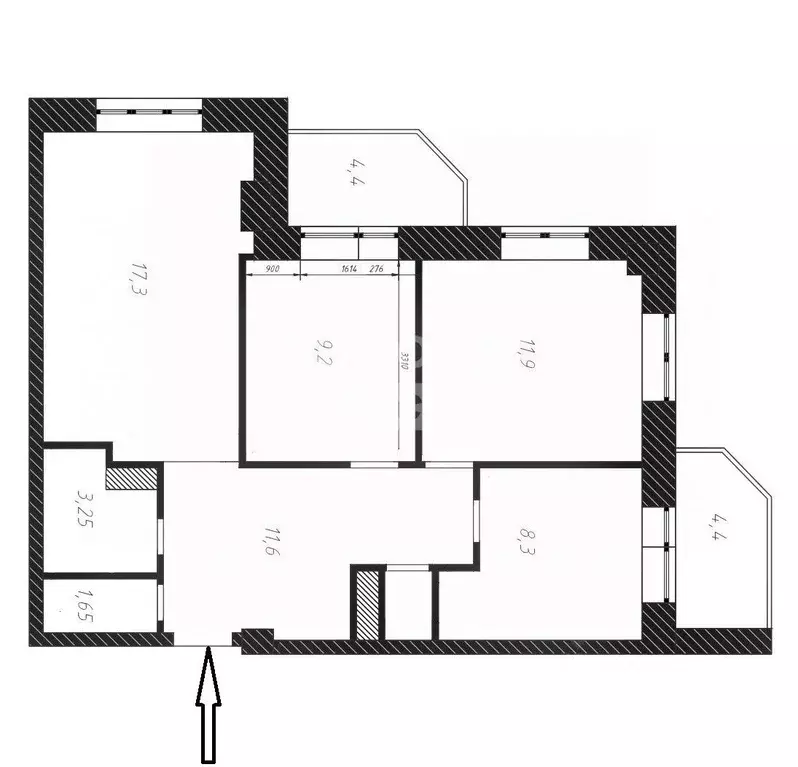 3-к кв. Пензенская область, Пенза Ладожская ул., 158 (72.1 м) - Фото 1