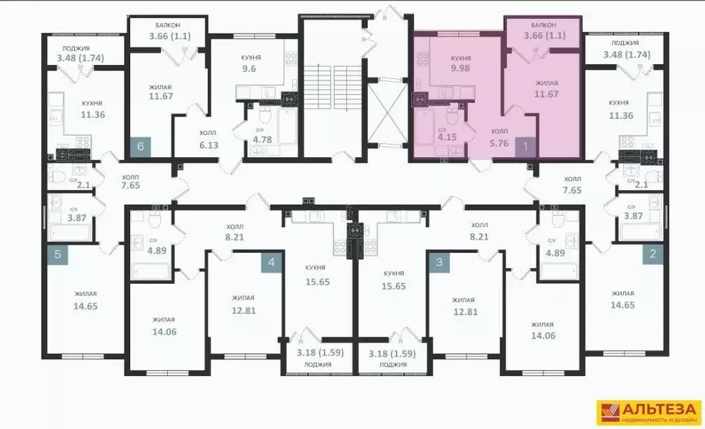 1-комнатная квартира: Гвардейск, улица Тельмана, 26 (35.22 м) - Фото 2