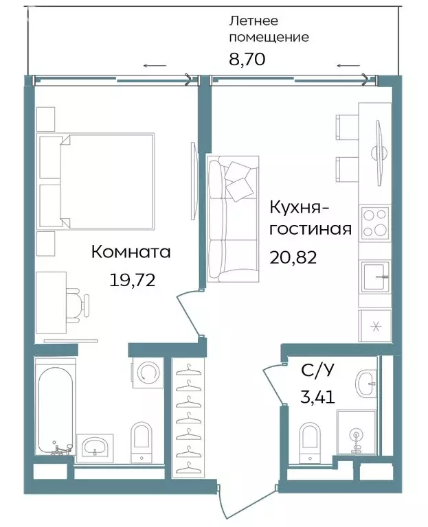2-комнатная квартира: Республика Крым, Саки (52.65 м) - Фото 1